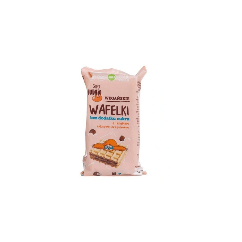 Wafelki z kremem kakaowo orzechowym bez cukru 120g