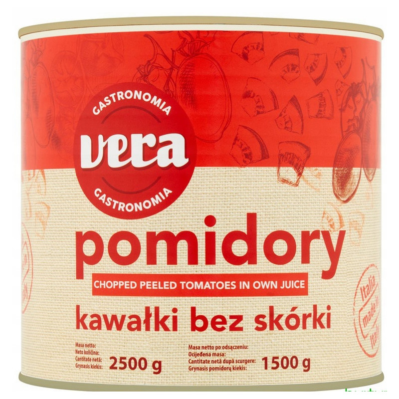 VERA Pomidory kawałki bez skórki 2500g