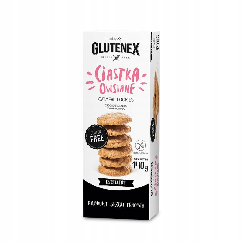 GLUTENEX Bezglutenowe Ciastka Owsiane 140g