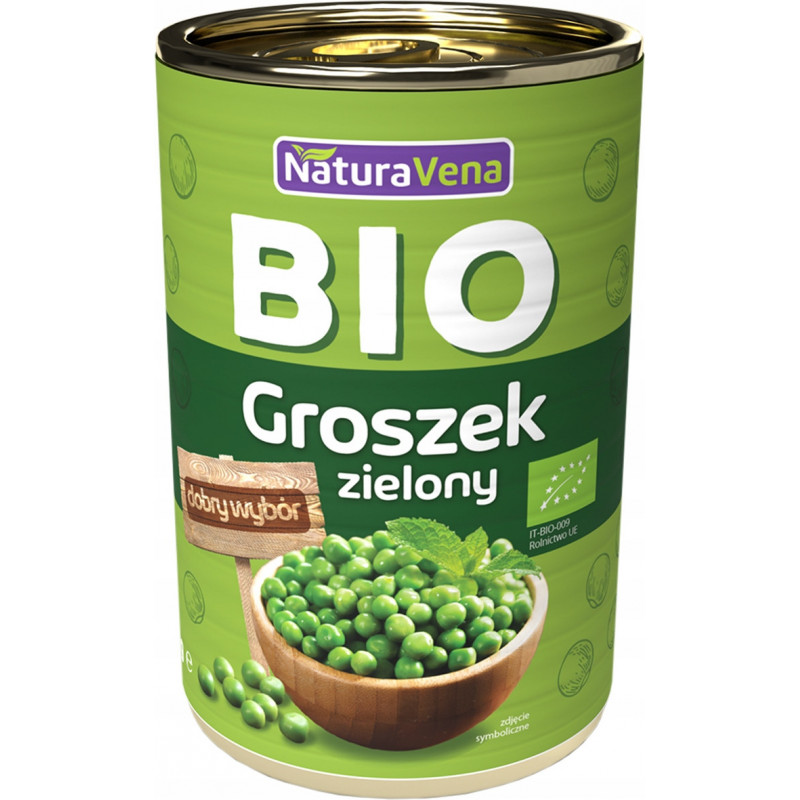 NaturAvena Groszek Zielony Konserwowy w Puszce BIO