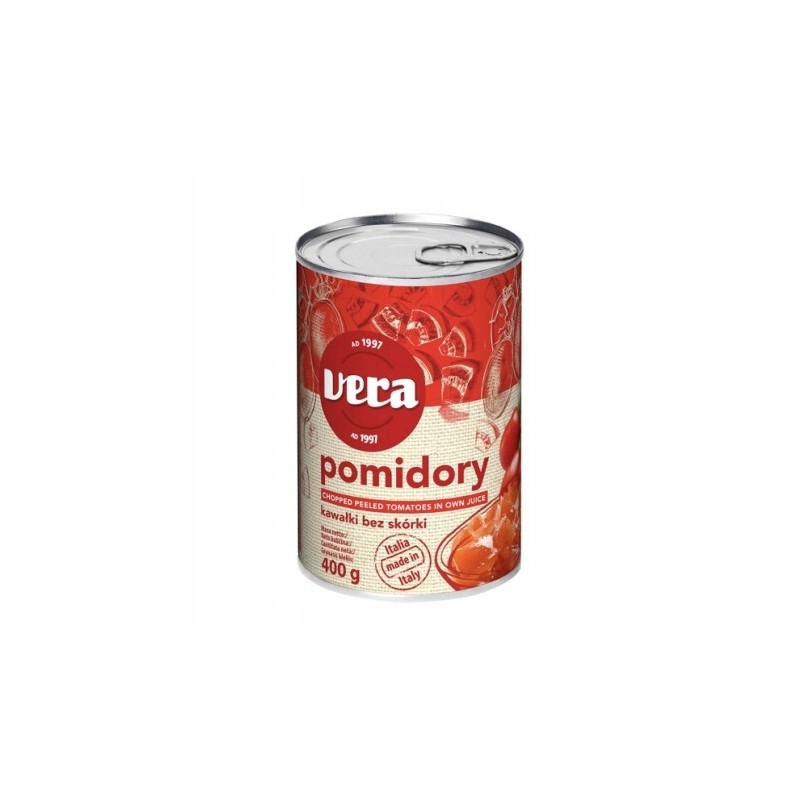 VERA Pomidory kawałki bez skórki 400g