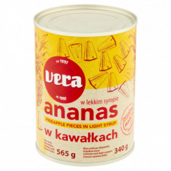 VERA Ananas w kawałkach w lekkim syropie 565g